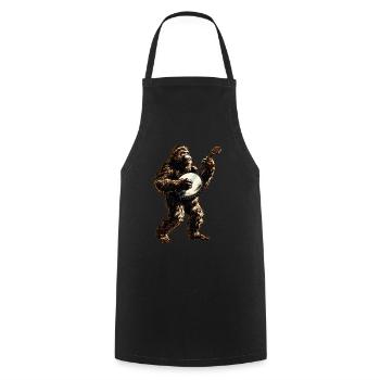 Bigfoot Sasquatch Yeti Bluegrass Banjo Player - Cooking Apron - black - Front - AI Model Male 185 dark (185cm)