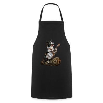 Border Collies Chien Joueur de Banjo Bluegrass - Tablier de cuisine - noir - Devant - AI Model Male 185 dark (185cm)