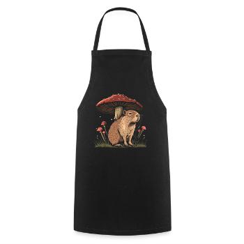 Cottagecore Aesthetic Capybara Mushroom Vintage Gobli - Cooking Apron - black - Front - AI Model Male 185 dark (185cm)