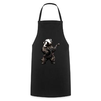Honey Badger Ratel Bluegrass Banjo Spieler - Kochschürze - Schwarz - Vorne - AI Model Male 185 dark (185cm)