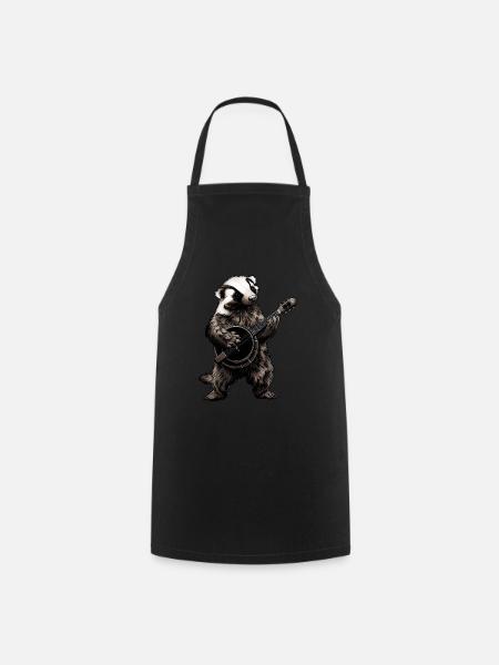 Honey Badger Ratel Bluegrass Banjo Spieler - Kochschürze - Schwarz