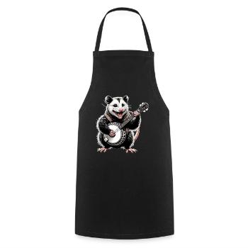 Opossum Possum Street Cat Bluegrass Banjo Player - Cooking Apron - black - Front - AI Model Male 185 dark (185cm)