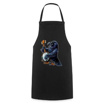 Raven Crow Joueur de banjo bluegrass - Tablier de cuisine - noir - Devant - AI Model Male 185 dark (185cm)