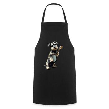 Schnauzer Chien Joueur de Banjo Bluegrass - Tablier de cuisine - noir - Devant - AI Model Male 185 dark (185cm)
