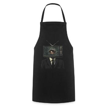 Esthétique bizarre TV Homme Oeil Grunge brins - Tablier de cuisine - noir - Devant - AI Model Male 185 dark (185cm)