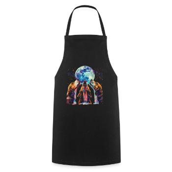 Beagle Dog Howling Moon - Cooking Apron - black - Front - AI Model Male 185 dark (185cm)