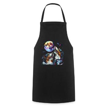 Bernese Mountain Dog Howling Moon - Cooking Apron - black - Front - AI Model Male 185 dark (185cm)