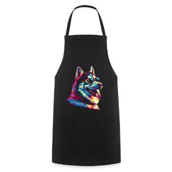 Lunettes de soleil chien Husky Sibérien Popart - Tablier de cuisine - noir - Devant - AI Model Male 185 dark (185cm)