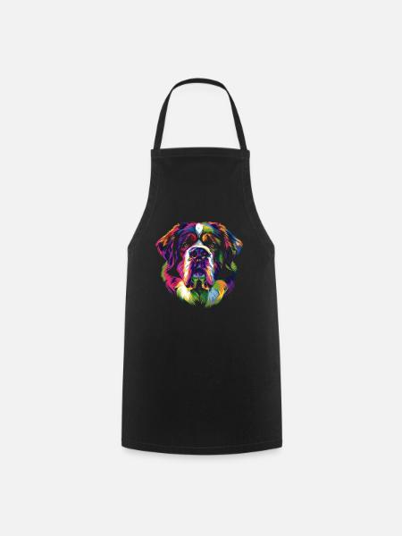 Bernhardiner Hund Popart - Kochschürze - Schwarz