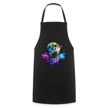 Bullrider Bull Riding Cowboy Howling Moon - Cooking Apron - black - Front - AI Model Male 185 dark (185cm)