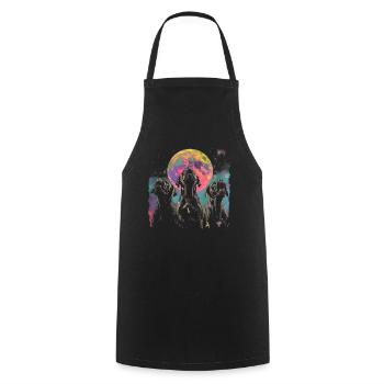 Bullmastiff Dog Howling Moon - Cooking Apron - black - Front - AI Model Male 185 dark (185cm)