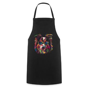 Shetland Sheepdogs Dog Sunglasses Popart - Cooking Apron - black - Front - AI Model Male 185 dark (185cm)