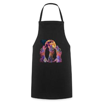 Lézard huppé Lune hurlante - Tablier de cuisine - noir - Devant - AI Model Male 185 dark (185cm)