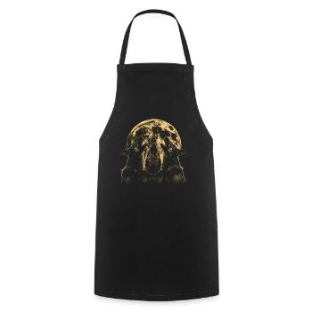 German Shepherd Howling Moon - Cooking Apron - black - Front - AI Model Male 185 dark (185cm)