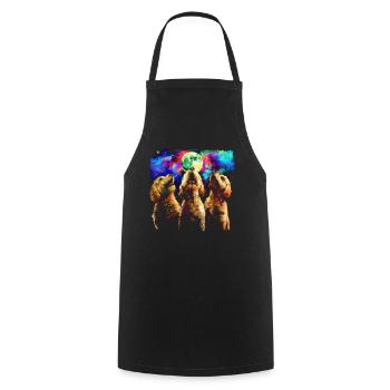 Golden Doodle Goldendoodle Dog Howling Moon - Cooking Apron - black - Front - AI Model Male 185 dark (185cm)