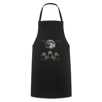 Cochon d’Inde Animal de compagnie Lune Hurlante - Tablier de cuisine - noir - Devant - AI Model Male 185 dark (185cm)