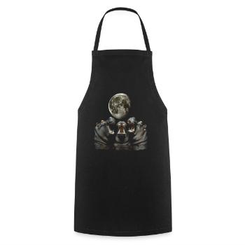 Hippopotamus Hippopotamus Howling Moon - Cooking Apron - black - Front - AI Model Male 185 dark (185cm)