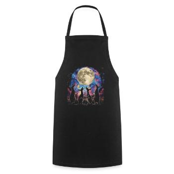 Kangourou Australie Lune Hurlante - Tablier de cuisine - noir - Devant - AI Model Male 185 dark (185cm)