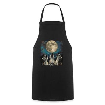 Lémurien Ringtail Lune hurlante - Tablier de cuisine - noir - Devant - AI Model Male 185 dark (185cm)