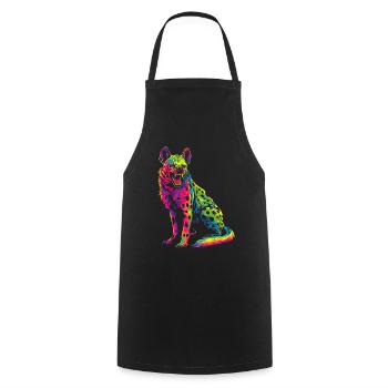 Hyène Afrique Animal Safari Popart - Tablier de cuisine - noir - Devant - AI Model Male 185 dark (185cm)