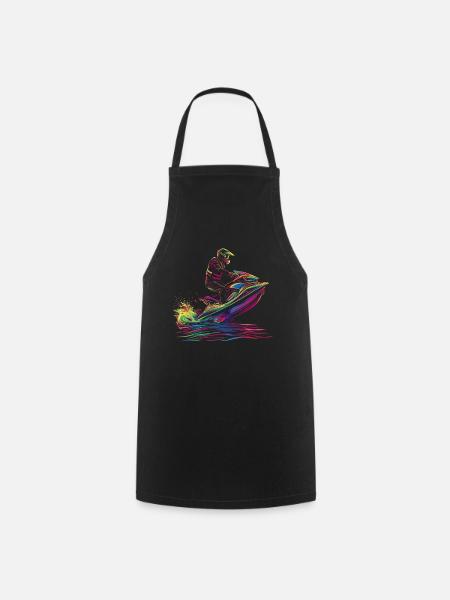 Jet Ski Jet Skiing Jet Skier Popart - Tablier de cuisine - noir