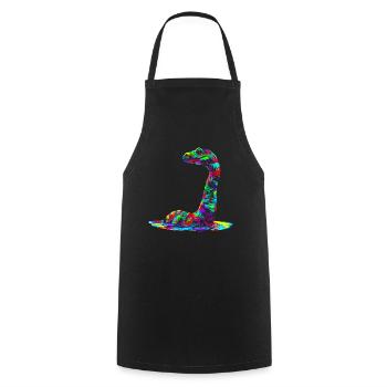Nessie Plesiosaur Loch Ness Monster Popart - Cooking Apron - black - Front - AI Model Male 185 dark (185cm)