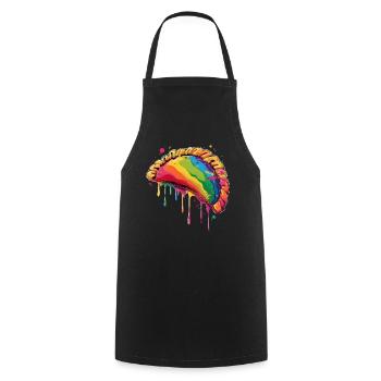 Pierogi Polonais Pologne Popart - Tablier de cuisine - noir - Devant - AI Model Male 185 dark (185cm)