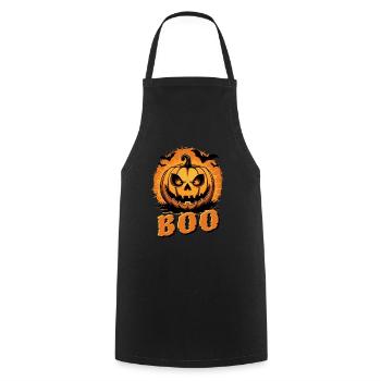 Déguisement de citrouille Happy Halloween - BOO - Tablier de cuisine - noir - Devant - AI Model Male 185 dark (185cm)