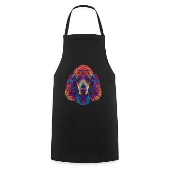 Caniche Chien Popart - Tablier de cuisine - noir - Devant - AI Model Male 185 dark (185cm)