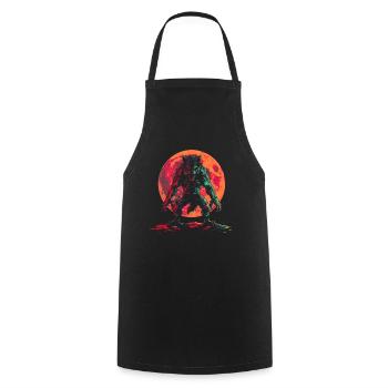 Werewolf Wolf Moon Popart - Cooking Apron - black - Front - AI Model Male 185 dark (185cm)