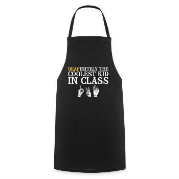 Deaf Pride Awareness ASL - Cooking Apron - black - Front - AI Model Male 185 dark (185cm)
