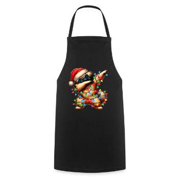 Dabbing Pekingese Sonnenbrille Niedlich Weihnachte - Kochschürze - Schwarz - Vorne - AI Model Male 185 dark (185cm)