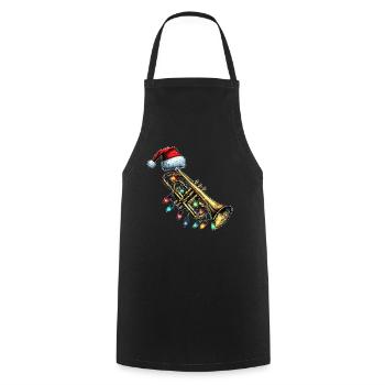 Trumpet Musical Instrument - Cooking Apron - black - Front - AI Model Male 185 dark (185cm)