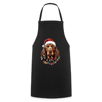 Setter Irlandais Chien Père Noël - Tablier de cuisine - noir - Devant - AI Model Male 185 dark (185cm)