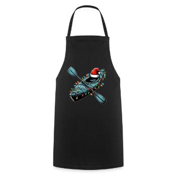 Kajakfahren Kajakfahrer Weihnachtsmütze Xmas - Kochschürze - Schwarz - Vorne - AI Model Male 185 dark (185cm)