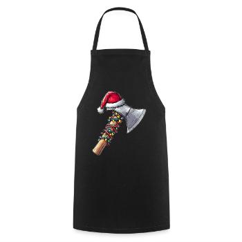 Axe Thrower Axe Thrower Christmas Hat Christmas - Cooking Apron - black - Front - AI Model Male 185 dark (185cm)