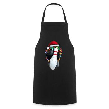 Bowling melon chapeau de Noël Noël - Tablier de cuisine - noir - Devant - AI Model Male 185 dark (185cm)