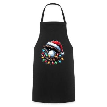 Seashell Seashell Beach Christmas Hat Xmas - Cooking Apron - black - Front - AI Model Male 185 dark (185cm)