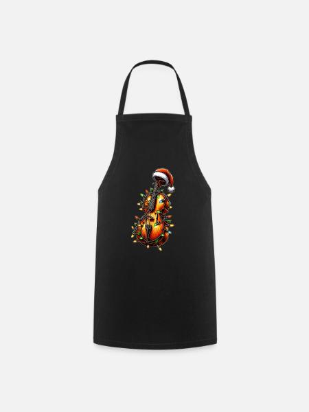 Cello Musikinstrument Weihnachten Hut Xmas - Kochschürze - Schwarz