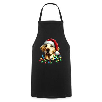 Labrador Retriever Chien Père Noël Noël - Tablier de cuisine - noir - Devant - AI Model Male 185 dark (185cm)
