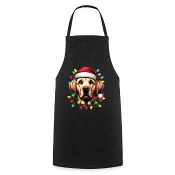 Labrador Retriever Chien Père Noël Noël - Tablier de cuisine - noir - Devant - AI Model Male 185 dark (185cm)