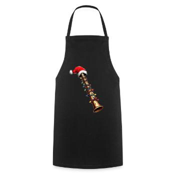 Flute Instrument Christmas Hat Xmas - Cooking Apron - black - Front - AI Model Male 185 dark (185cm)