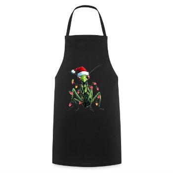 Gottesanbeterin Insekt Weihnachtsmütze Xmas - Kochschürze - Schwarz - Vorne - AI Model Male 185 dark (185cm)