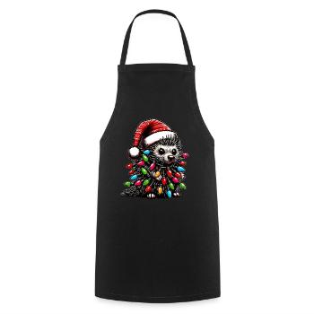 Stachelschwein Demokraten Weihnachtsmütze Xmas - Kochschürze - Schwarz - Vorne - AI Model Male 185 dark (185cm)