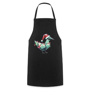 Origami Paper Crane Japanese Folding Technique - Cooking Apron - black - Front - AI Model Male 185 dark (185cm)