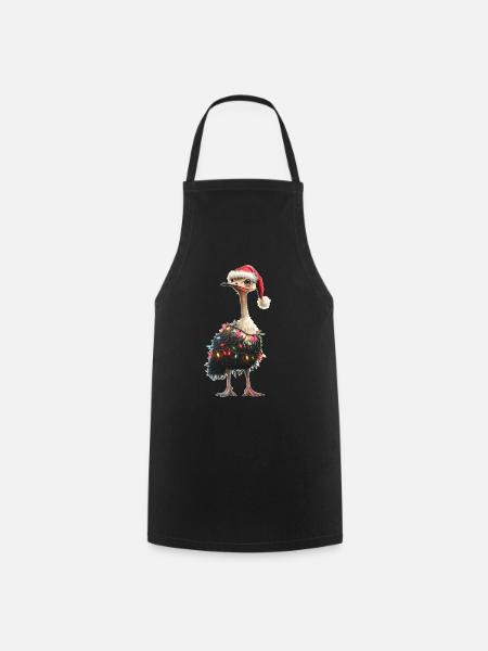 Strauß Weihnachtsmütze Xmas - Kochschürze - Schwarz