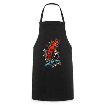 Windsurfing Santa Claus Windsurfer Christmas X - Cooking Apron - black - Front - AI Model Male 185 dark (185cm)