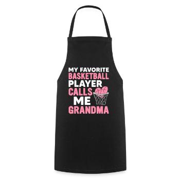 My favorite basketball player calls me Grandma-Gr - Cooking Apron - black - Front - AI Model Male 185 dark (185cm)
