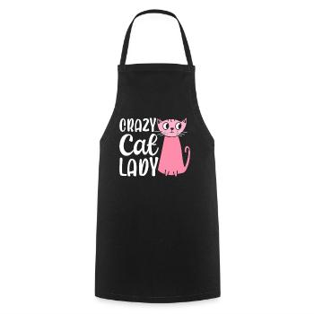 Crazy Cat Lady Purple Cats Cat Mom - Cooking Apron - black - Front - AI Model Male 185 dark (185cm)