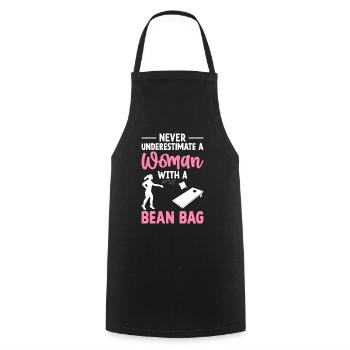 Funny Cornhole Girl Player Corn Hole A Fr - Cooking Apron - black - Front - AI Model Male 185 dark (185cm)